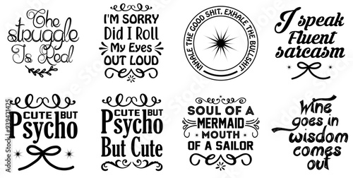 Colourful Funny Labels And Badges, Typographic Emblems Pack Vector Illustration for Wrapping Paper, Advertisement, Icon