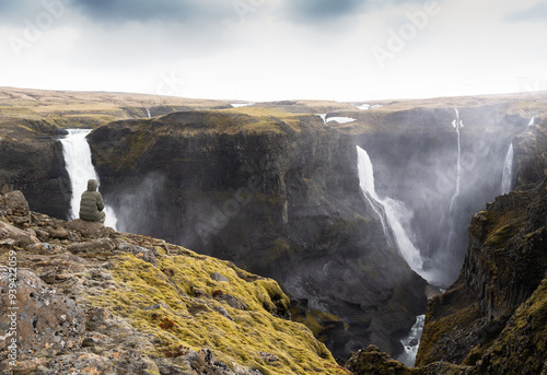 Obraz na płótnie Blick zum Haifoss w salonie