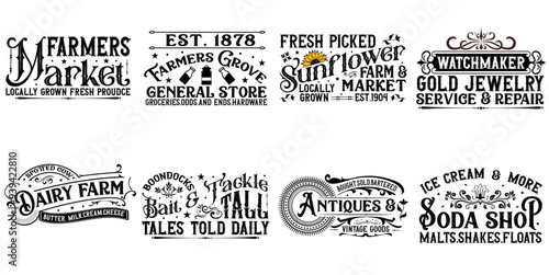 Creative Vintage Halloween Sign Making Quotes, Typographic Emblems Pack Vector Illustration for Sticker, Advertisement, Printing Press