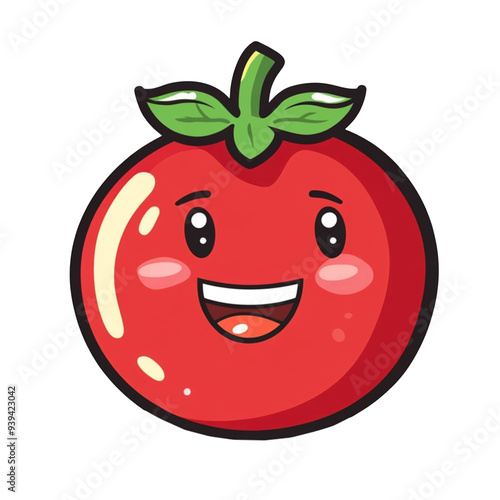 Tomato with cartoon character graphic design