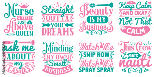 Minimal Omg Phrases, Hand Lettering Set Vector Illustration for Wrapping Paper, Stationery, Motion Graphics