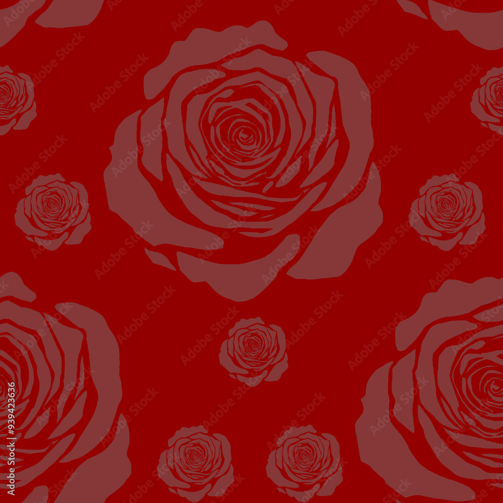 Seamless Pattern of Rose , red Seamless Pattern of Rose , red