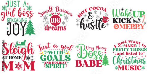 Classic Girl Power Calligraphy, Typographic Emblems Set Vector Illustration for Mug Design, Stationery, Infographic