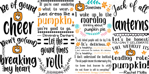 Classic Pumpkin Calligraphy, Inscriptions Collection Vector Illustration for Poster, Decal, Magazine