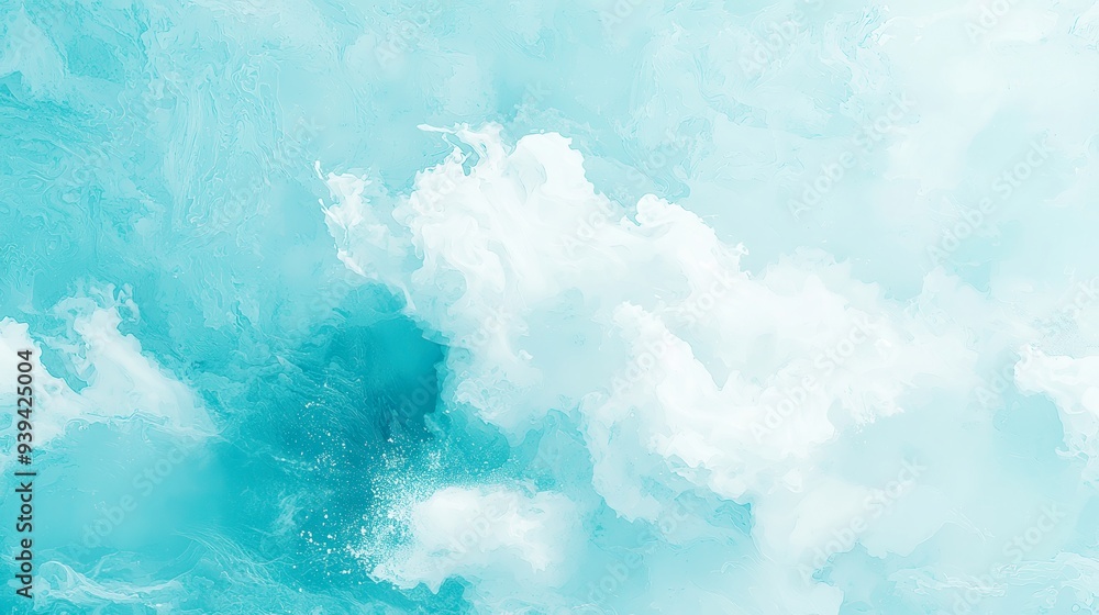 Serene Watercolor Cloudscape, a soothing blend of blue and green hues with soft white textures, creating an ethereal atmosphere of calm and tranquility. Serene Watercolor Cloudscape, a soothing blend of blue and green hues with soft white textures, creating an ethereal atmosphere of calm and tranquility.