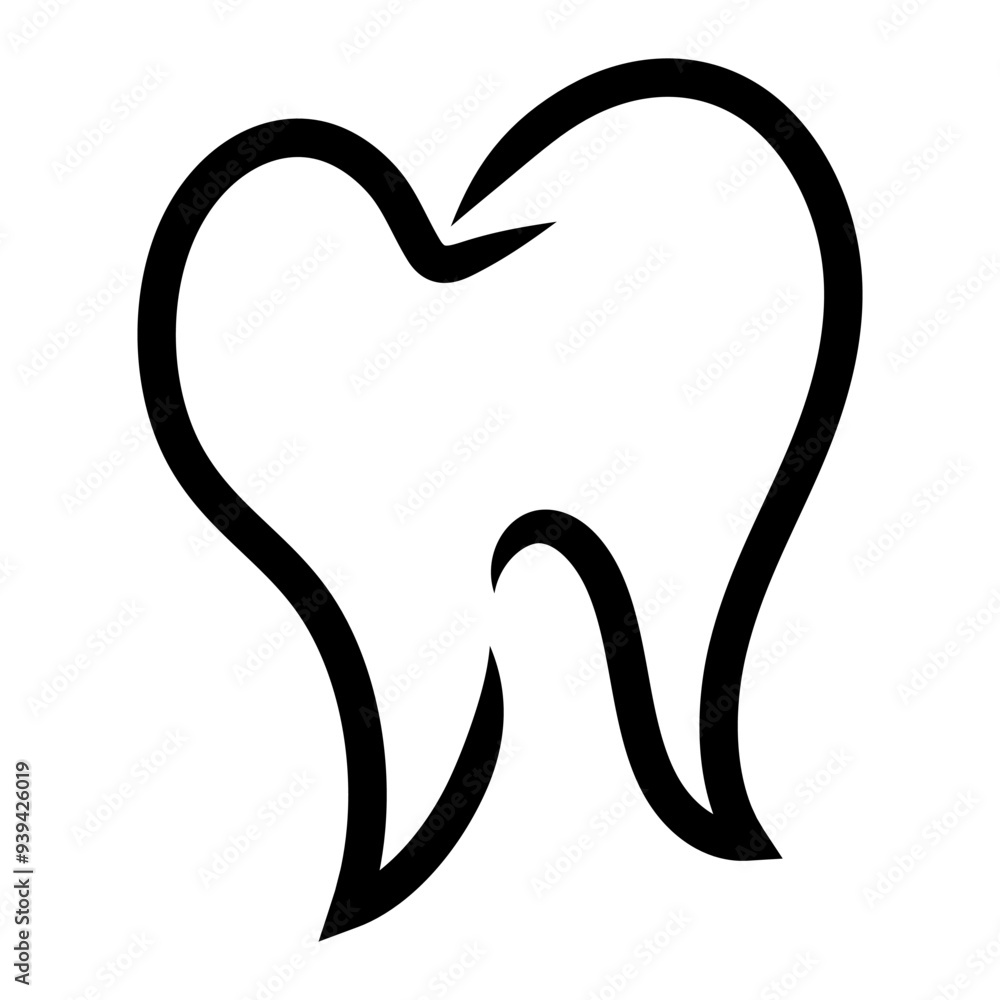 Tooth hand drawn illustration logo or icon. Teeth icon. Vector isolated on white background. Tooth hand drawn illustration logo or icon. Teeth icon. Vector isolated on white background.
