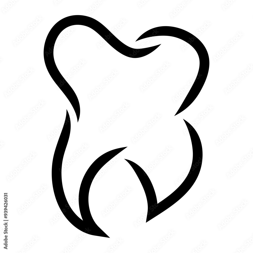 Tooth hand drawn illustration logo or icon. Teeth icon. Vector isolated on white background. Tooth hand drawn illustration logo or icon. Teeth icon. Vector isolated on white background.