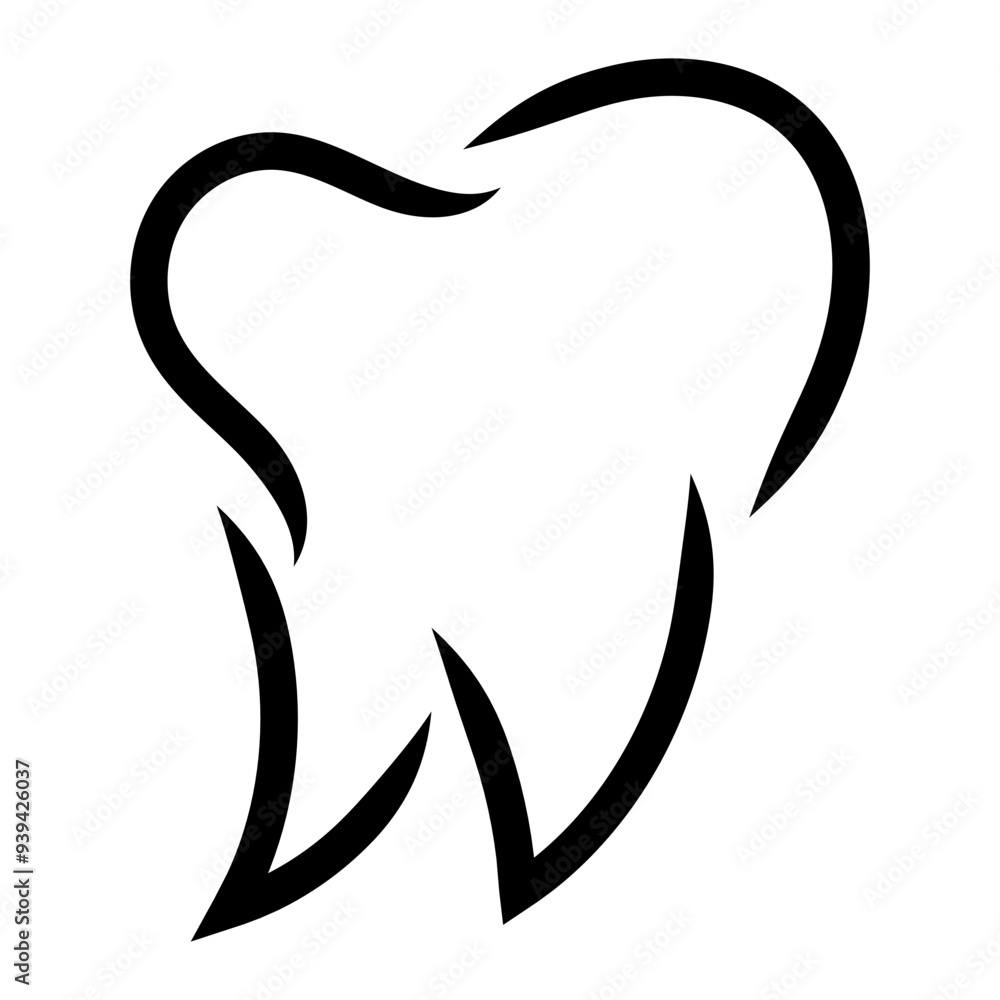 Tooth hand drawn illustration logo or icon. Teeth icon. Vector isolated on white background. Tooth hand drawn illustration logo or icon. Teeth icon. Vector isolated on white background.