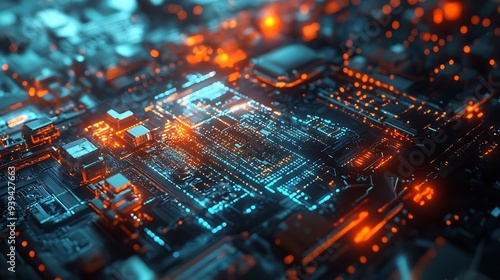 Abstract Futuristic Circuit Board