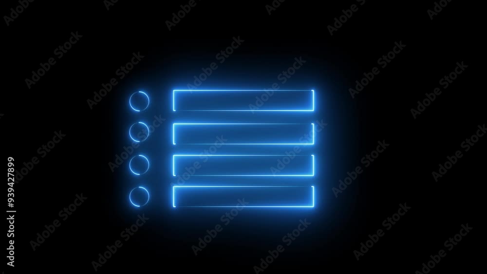 Neon menu button icon. Glowing neon line animation on black background. Animation of Neon menu button icon .. Neon menu button icon. Glowing neon line animation on black background. Animation of Neon menu button icon ..