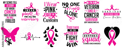 Vibrant World Cancer Day Inscriptions, Typography Bundle Vector Illustration for Advertising, Vouchers, Decal