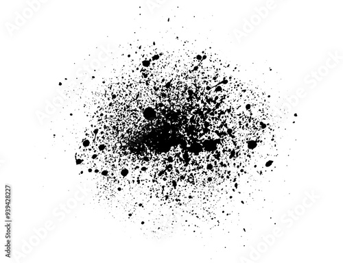 Elements of spray paint,  ink blots. Vector illustration