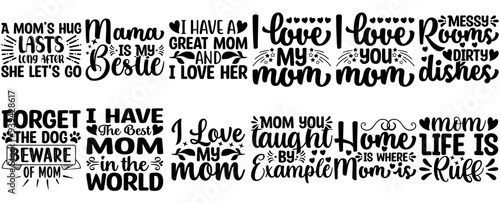 Vibrant Mothers Day Labels And Badges, Hand Lettering Pack Vector Illustration for Flyer, T-Shirt Design, Label