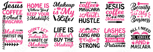 Classic Makeup Quotes, Trendy Retro Style Illustration Pack Vector Illustration for Vouchers, Advertisement, Gift Card