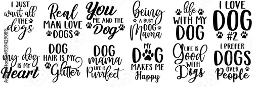 Minimalist Dog Labels And Badges, Trendy Retro Style Illustration Bundle Vector Illustration for Packaging, Banner, Presentation