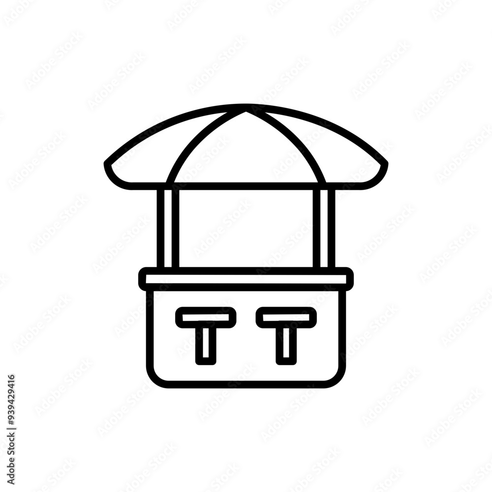 beach bar line icon beach bar line icon