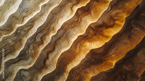 Drone Aerial View of Abstract Desert Landscape with Soft Evening Lighting