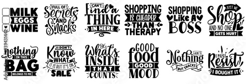 Minimalist Tote Bag Trendy Retro Style Illustration, Labels And Badges Set Vector Illustration for Logo, Presentation, Decal
