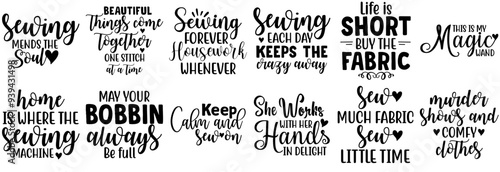 Colourful Sewing Phrases, Labels And Badges Pack Vector Illustration for Decal, Gift Card, Motion Graphics