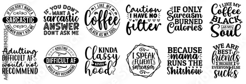 Elegant Funny Hand Lettering, Calligraphic Lettering Set Vector Illustration for Vouchers, Advertisement, Mug Design