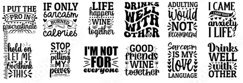 Colourful Funny Phrases, Inscriptions Collection Vector Illustration for Infographic, Sticker, Icon