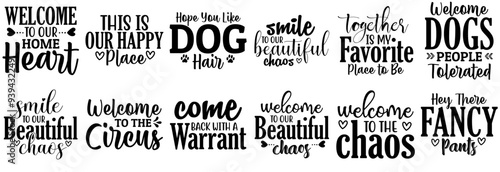 Modern Doormat Invitation, Typographic Emblems Pack Vector Illustration for Brochure, T-Shirt Design, Wrapping Paper