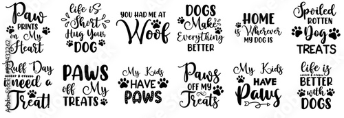 Minimal Dog Quotes, Invitation Collection Vector Illustration for Announcement, Printing Press, Label