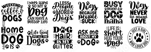 Cute Dog Phrases, Calligraphic Lettering Pack Vector Illustration for Advertisement, Motion Graphics, Poster