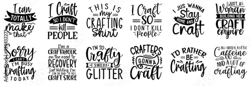 Classic Crafting Typography, Inscriptions Pack Vector Illustration for Mug Design, Advertising, Announcement