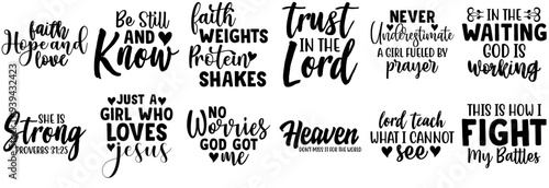 Creative Christian Typography, Invitation Set Vector Illustration for Poster, Brochure, Banner