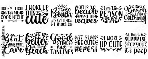 Minimalist Quotes Bundle Phrases, Hand Lettering Collection Vector Illustration for Decal, Printable, Icon