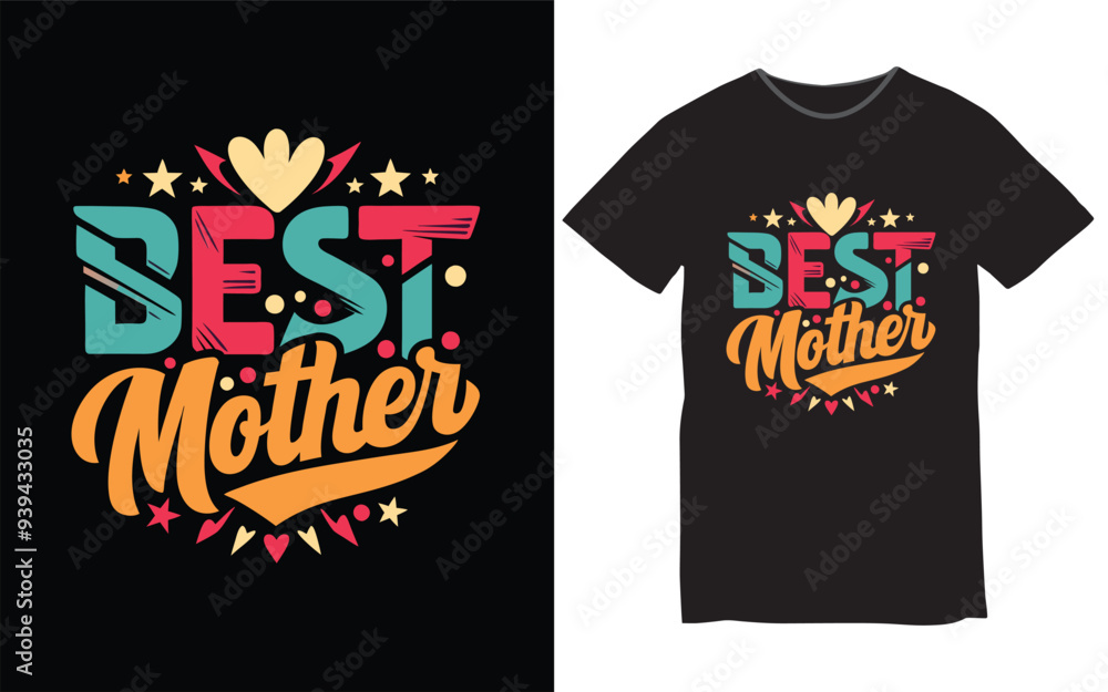 Best Mom typography t shirt design vector art illustration Best Mom typography t shirt design vector art illustration