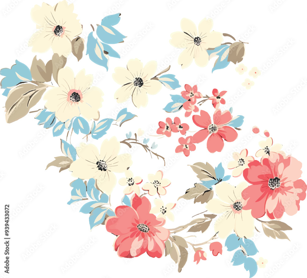Fototapeta premium Background with Red flowers