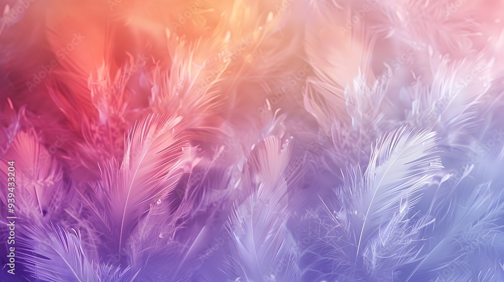 Vibrant Feather Wallpaper with Soft Color Gradients and Compositions Vibrant Feather Wallpaper with Soft Color Gradients and Compositions
