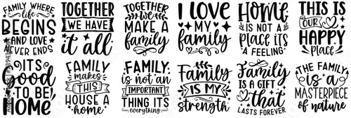 Simple Family Typographic Emblems, Trendy Retro Style Illustration Collection Vector Illustration for Social Media Post, Advertising, Label