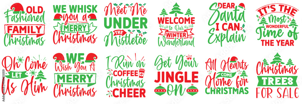 Minimalist Christmas Invitation, Phrases Collection Vector Illustration for Greeting Card, Magazine, Stationery Minimalist Christmas Invitation, Phrases Collection Vector Illustration for Greeting Card, Magazine, Stationery