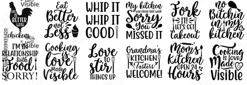 Colourful Kitchen Labels And Badges, Calligraphy Pack Vector Illustration for Label, Printing Press, Advertisement