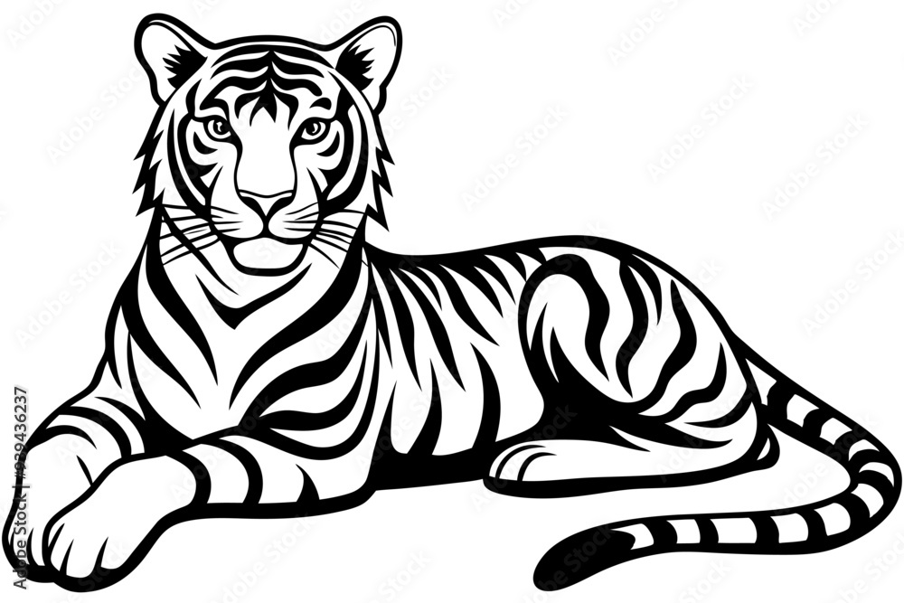 Tiger vector silhouette art illustration Tiger vector silhouette art illustration