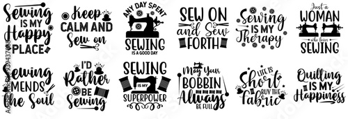 Creative Sewing Hand Lettering, Labels And Badges Bundle Vector Illustration for Advertisement, Mug Design, Banner
