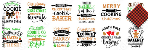 Creative Kitchen Christmas Calligraphy, Invitation Collection Vector Illustration for Holiday Cards, Gift Card, Postcard