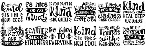 Colourful Kindness Hand Lettering, Trendy Retro Style Illustration Pack Vector Illustration for Motion Graphics, Flyer, Newsletter
