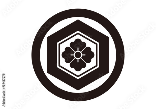 丸に亀甲に花角