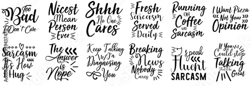 Simple Funny Typography, Calligraphic Lettering Pack Vector Illustration for Greeting Card, Infographic, Icon