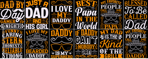 Modern Fathers Day Phrases, Labels And Badges Collection Vector Illustration for Presentation, Social Media Post, Brochure