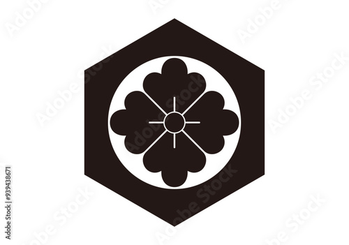 鉄砲亀甲に花角