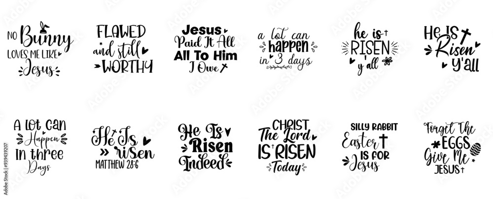 Simple Christian Easter Trendy Retro Style Illustration, Typography Pack Vector Illustration for Flyer, Postcard, T-Shirt Design Simple Christian Easter Trendy Retro Style Illustration, Typography Pack Vector Illustration for Flyer, Postcard, T-Shirt Design