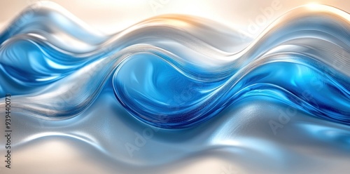 Abstract Blue and Silver Waves