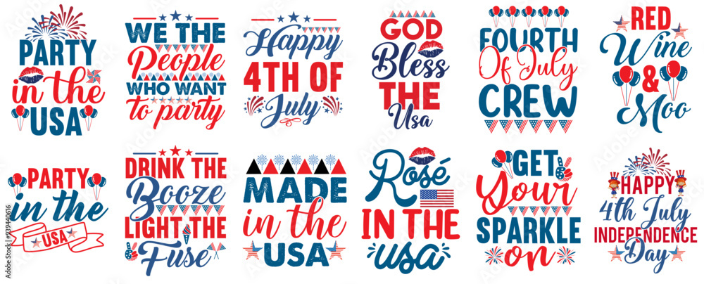 Minimal 4Th Of July Trendy Retro Style Illustration, Typography Pack Vector Illustration for Motion Graphics, Bookmark, Gift Card Minimal 4Th Of July Trendy Retro Style Illustration, Typography Pack Vector Illustration for Motion Graphics, Bookmark, Gift Card