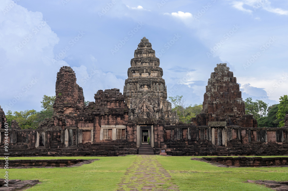 Phimai Historical Park is an Ancient Asian Temples with Stone Architecture and Cultural Heritage and Archaeological Ruins, Nakhon Ratchasima in Thailand Phimai Historical Park is an Ancient Asian Temples with Stone Architecture and Cultural Heritage and Archaeological Ruins, Nakhon Ratchasima in Thailand