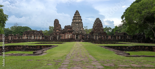 Canvas Print Phimai Historical Park is an Ancient Asian Temples with Stone Architecture and C